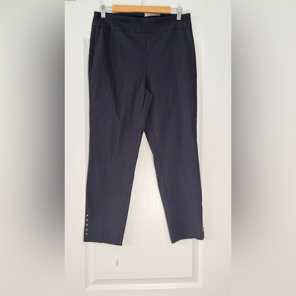 Roz & Ali Black Cropped Ankle Pants, Size 10